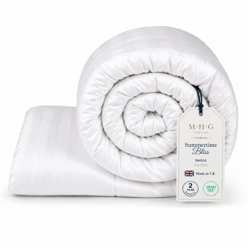 MHG Living Summer Microfibre Duvet 4.5 Tog with Breathable Hypoallergenic Hollowfibre Filling Cooling- Single/Double/King/Super King