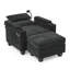 Canapé inclinable simple avec dossier réglable manuellement, port de charge USB, support pour téléphone, rangement à bras caché et repose-pieds de rangement assorti-1778472889
