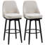 Ensemble de 2 tabourets de bar, tabourets de bar pivotants à 360 ° modernes, chaises de cuisine rembourrées d'une hauteur de siège de 29,5 pouces avec pieds et repose-pieds en acier, blanc crème