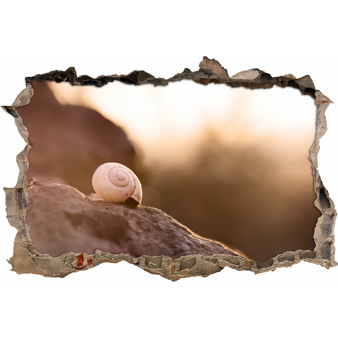 Winzige Schnecke auf einem Felsen Wandaufkleber