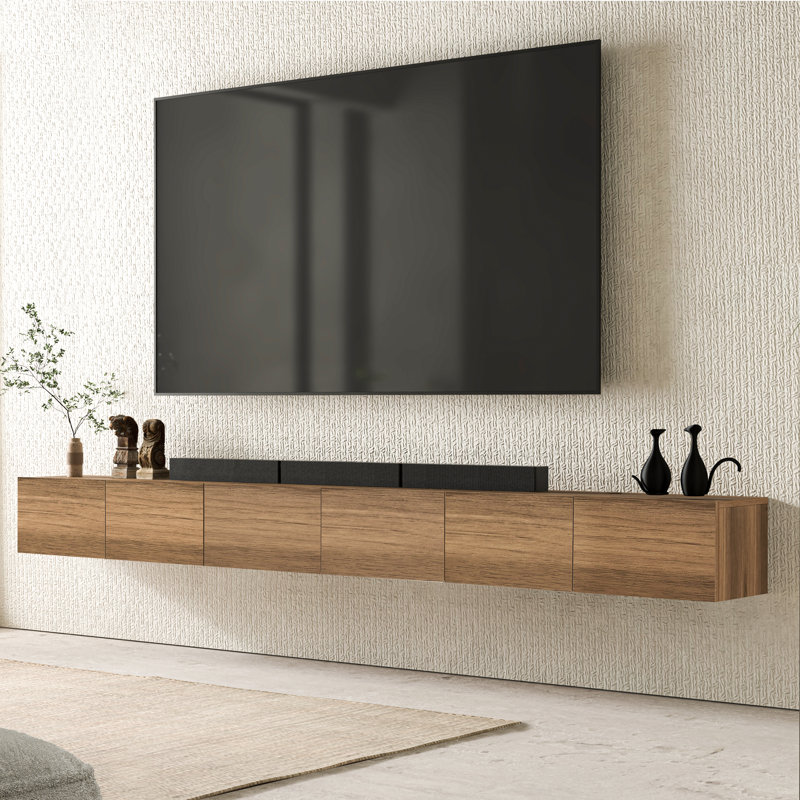 Meuble télé mural moderne 3 pièces, 106 po de large, pour meuble télé flottant Modern