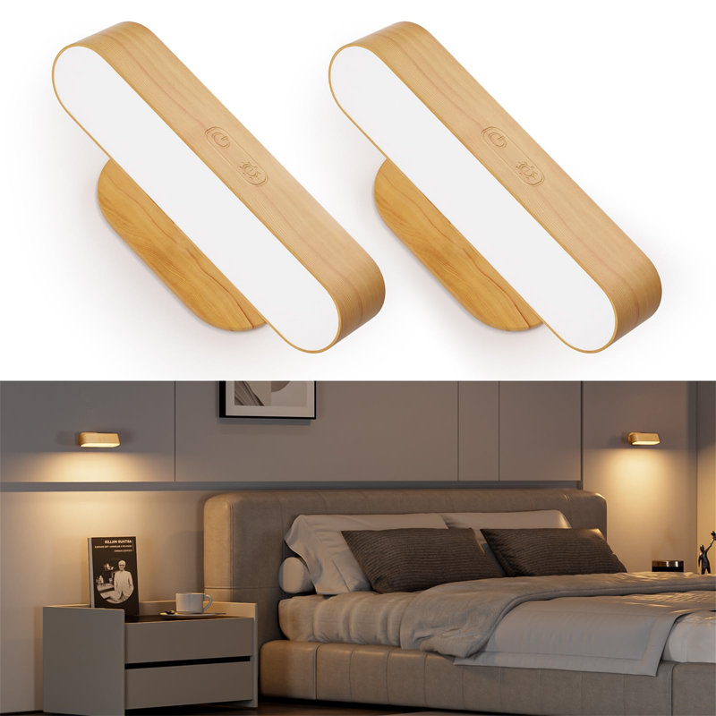 Manufactured Wood LED Swing Arm Sconce