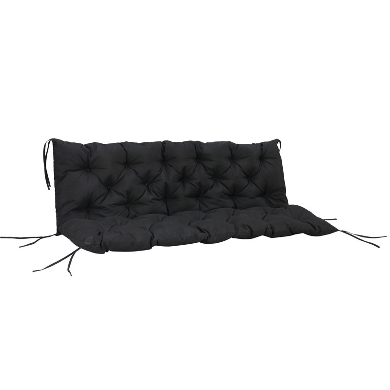 Bench Cushion for Outdoor Furniture, 3 Seat Swing Chair Replacement (Cushion Only), Black