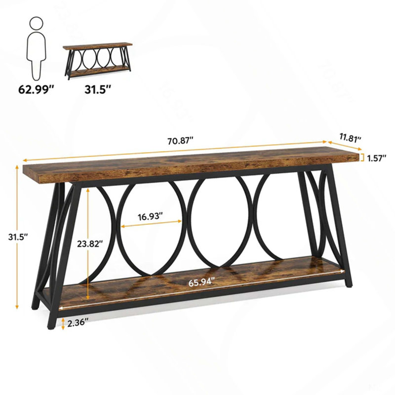 Table de couloir, console rétro, table de canapé robuste