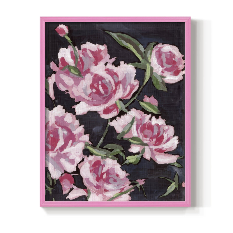 Meer Rosa I, reproduction encadrée - bois massif, H 11 po x l 9 po, Rose
