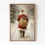 «Santa Claus Walking in Winter Road», impression sur toile-107118535-107118531
