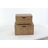 Cole And Grey Wood Handmade Decorative Brown Trunk With Black Metal Accents And Square Patterns Set