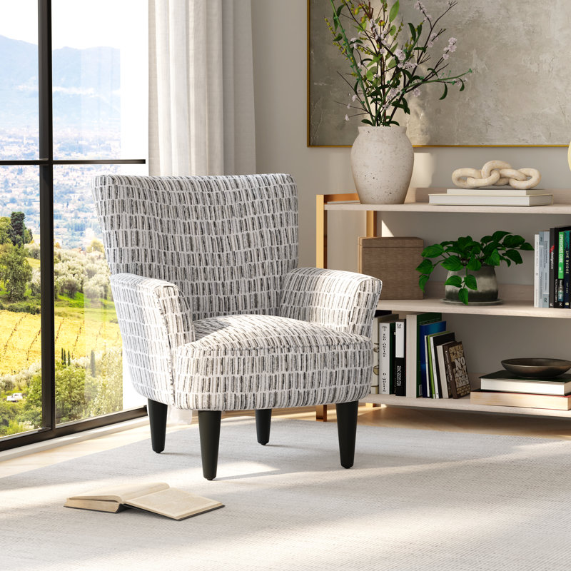 Akanni Upholstered Armchair, Tana Stone Polyester