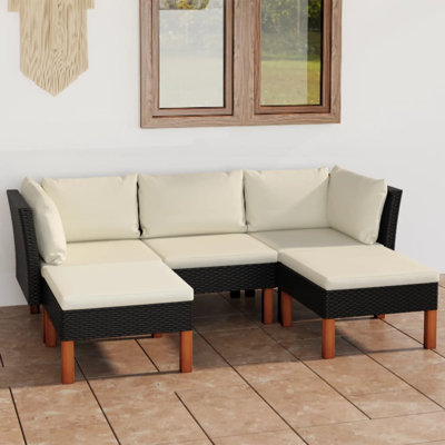 Brause 23.6" Wide Eucalyptus Square Patio Sectional Set with Cushions