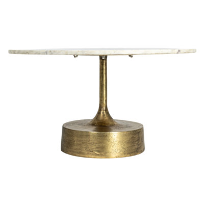 Vivian Luxe Aluminum and Marble CoffeeTable, Gold