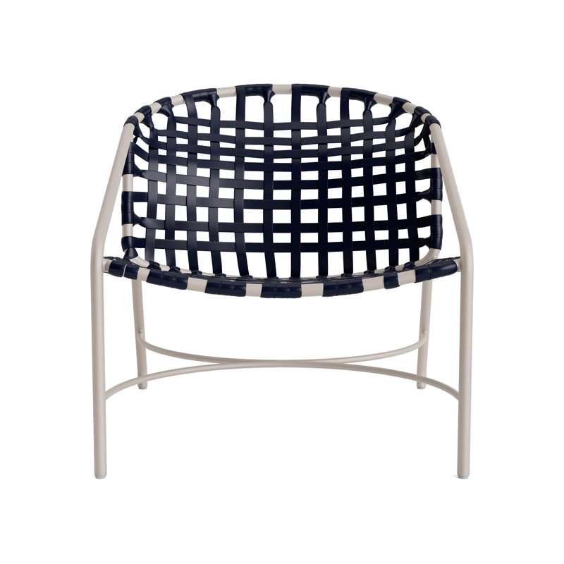 Kantan Outdoor Lounge Chair, Dove Smooth/Marine Vinyl Lace