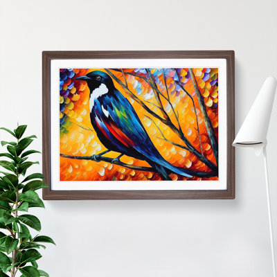 Magpie Bird Vol.5 Abstract - Single Picture Frame Painting