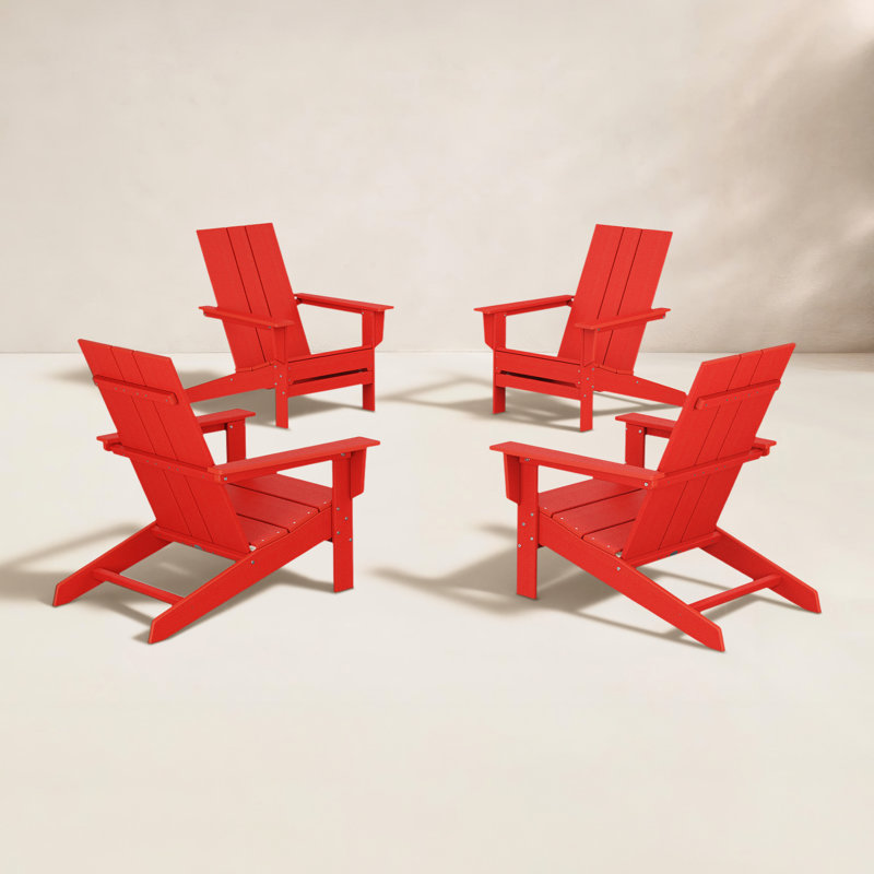 Chaises Adirondack en plastique Liles POLYWOOD x, Rouge coucher de soleil