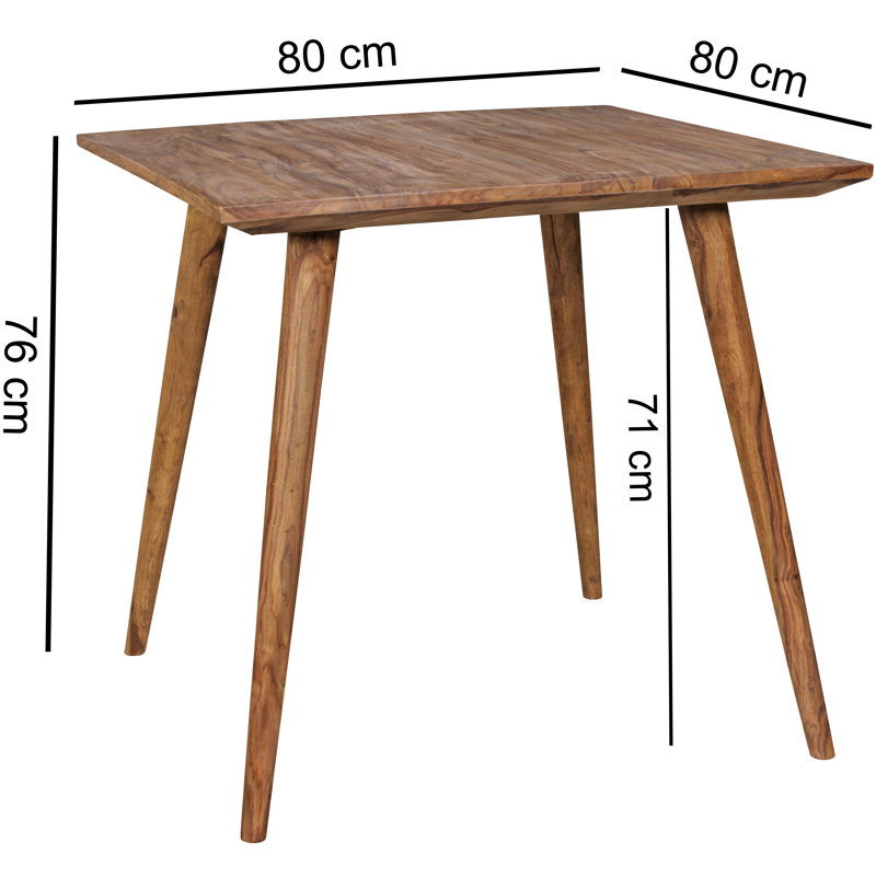 Uecker Solid Wood Dining Table, 76cm H x 80cm L x 80cm W