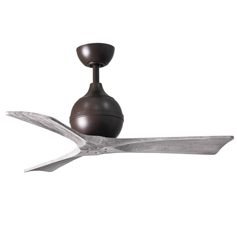 60" Irene Paddle 3 Blade Ceiling Fan, Barn Wood Tone, 42", Textured Bronze