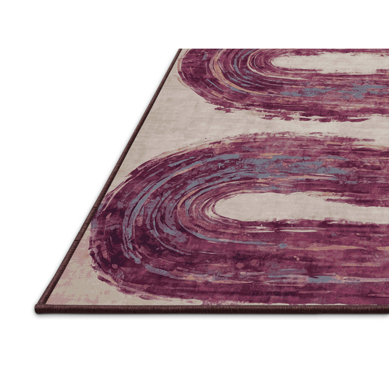 Tapis rouge soyeux et moelleux, Rectangulaire 3 pi x 5 pi