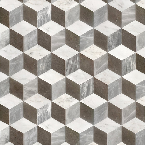 White Black Grey Hexagon Natural Stone Marble - 0.71 In Height, For Floor And Wall Decoration Different Rooms White, 11.5 Depth, Polished
