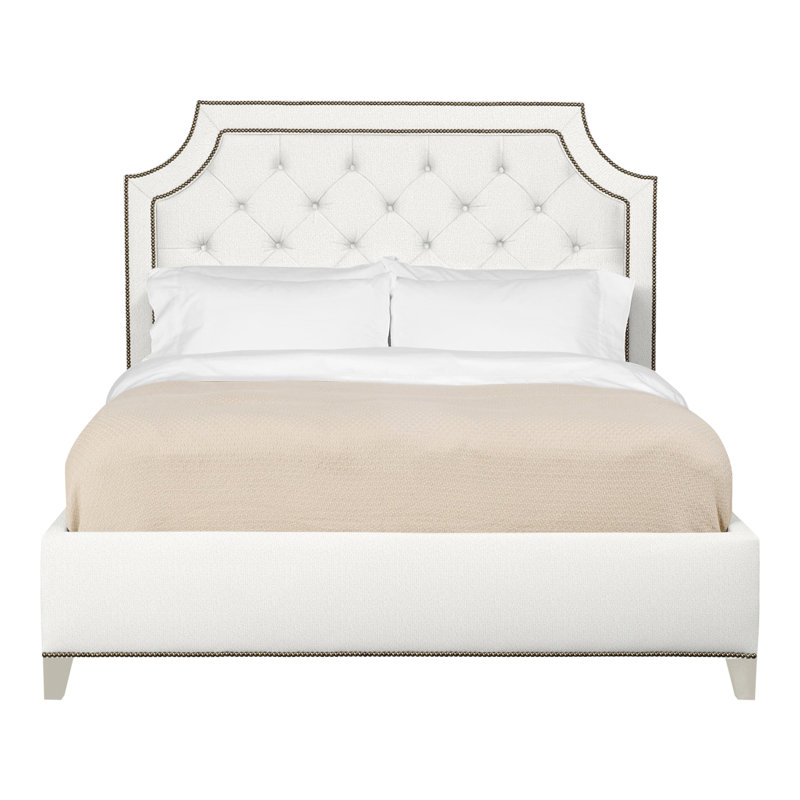 Audrey/Asher Queen Tufted Upholstered Low Profile Panel Bed, Tommy Snow, Yes, Navajo