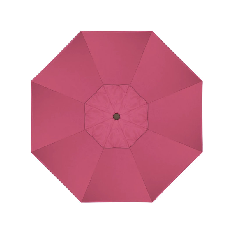 Parasol de marché Sunbrella® 9 pi Roverta, Toile Sunbrella® rose vif, Noir
