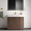 Meuble-lavabo autoportant de 36 po avec lavabo, grand meuble-lavabo autoportant pour salle de bain moderne, lavabo à une pièce en quartz blanc sans drain ni robinet-507612987