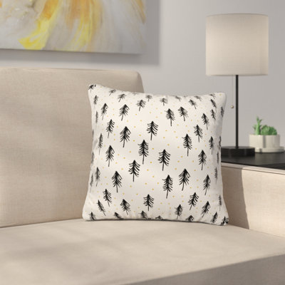 Little Arrow Co Winter Pines Throw Pillow