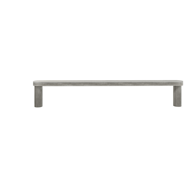 Ribbed Appliance Pull with Fluted Stems, 18", Weathered Nickel
