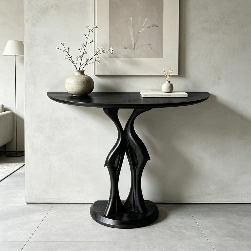 Console artistique en bois de frêne massif, Brown