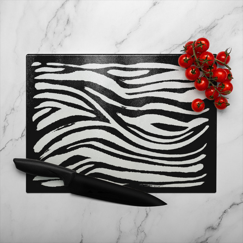 Zebra Print Glass Chopping Board