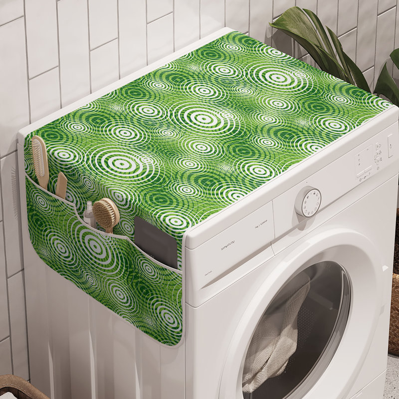 East Urban Home - Machine à laver abstraite - paquet de 2 - vert chasseur 47 po x 18,5 po - blanc