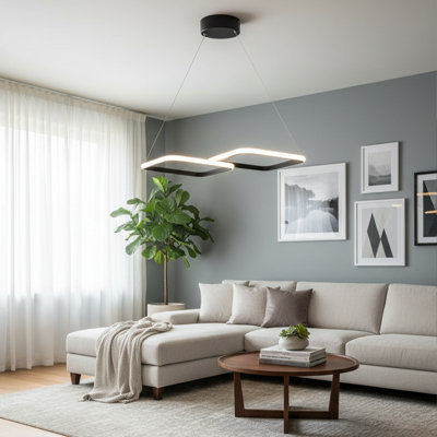 Lustre linéaire géométrique moderne à DEL 24 po Aurelius