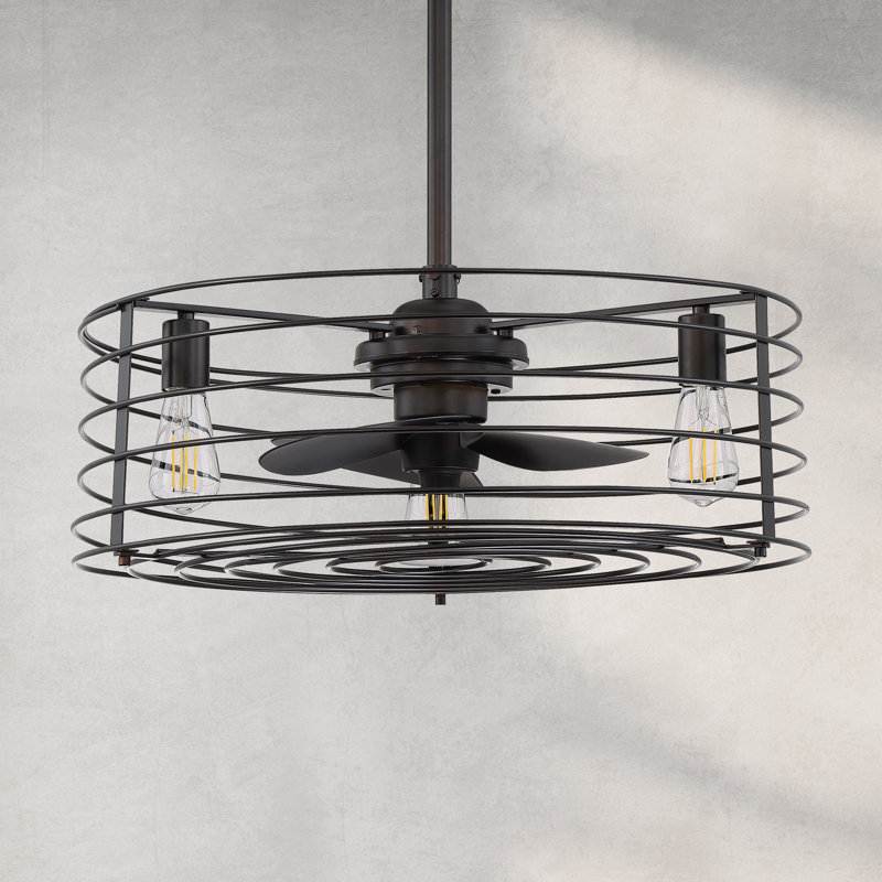 Seren 24" 3-Light Fandelier in Oil Rubbed Bronze with Remote Control