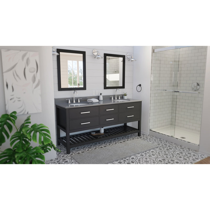 60" Double Bathroom Vanity Set