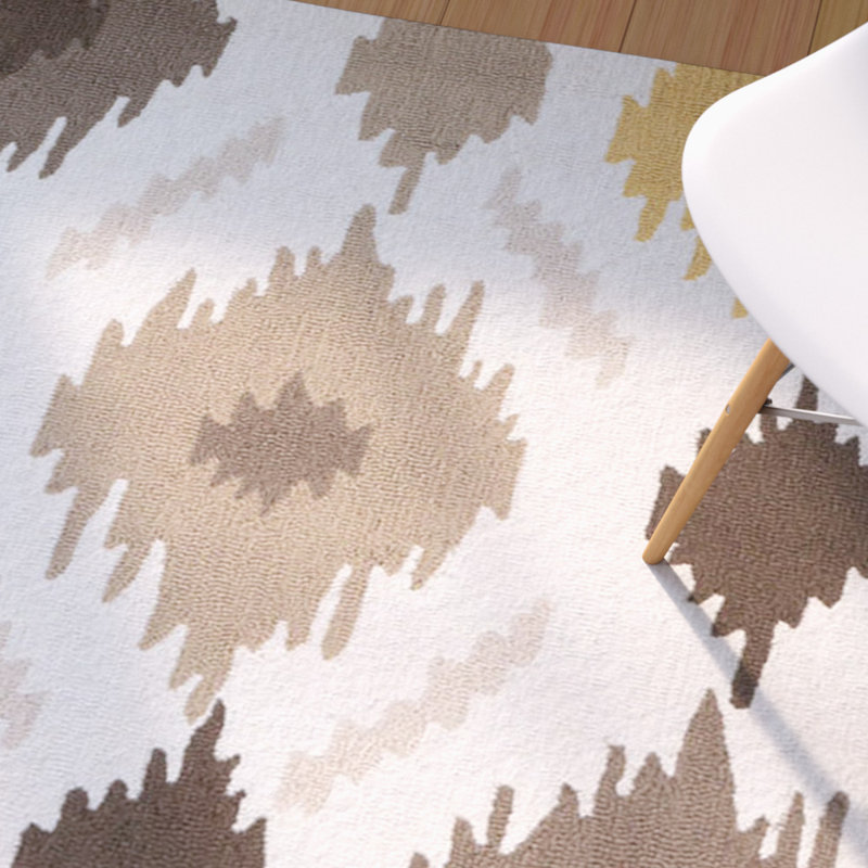 Tapis brun crocheté à la main Croghan Ikat, Tapis de couloir 2 pi 3 po x 8 pi