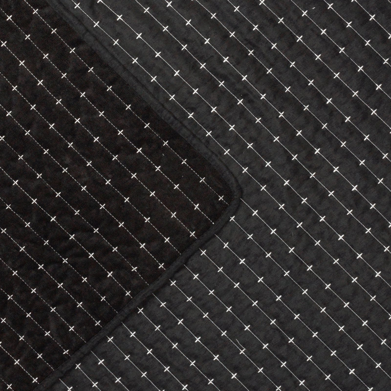 Henley Polyester Bed Runner, Black