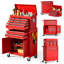 Coffre à outils roulant 10 tiroirs, boîte à outils verrouillable 2 en 1 avec tiroirs, range-outils mécanique de grande capacité, tablette réglable et armoire supérieure amovible pour garage d'atelier-1819333517