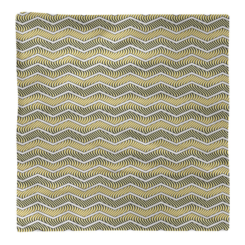 Serviette en coton à chevrons ondulés Stephenie, Jaune, 22 po x 22 po