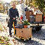 Chariot à plateforme pliable, chariot pliable avec roues pivotantes pour l'entrepôt domestique, capacité de 440 lb-117281232