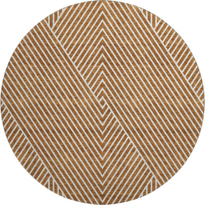 Premium Machine Washable Prisco Terracotta Rug
