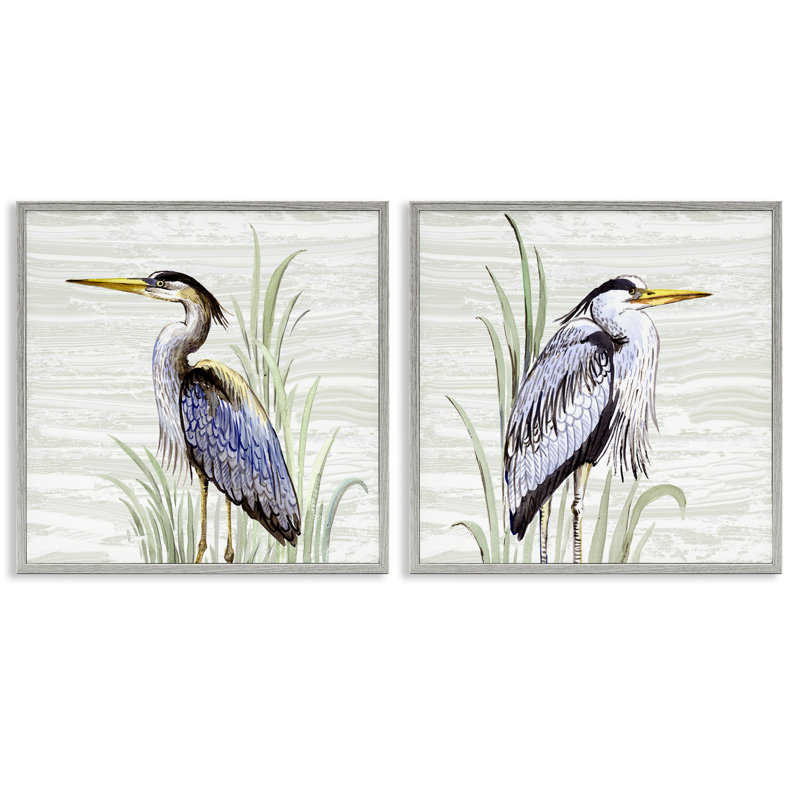 «Coastal Birds on Birch», ensemble de 2 estampes numériques par Elena Vladykina, Estampe numérique Farmhouse