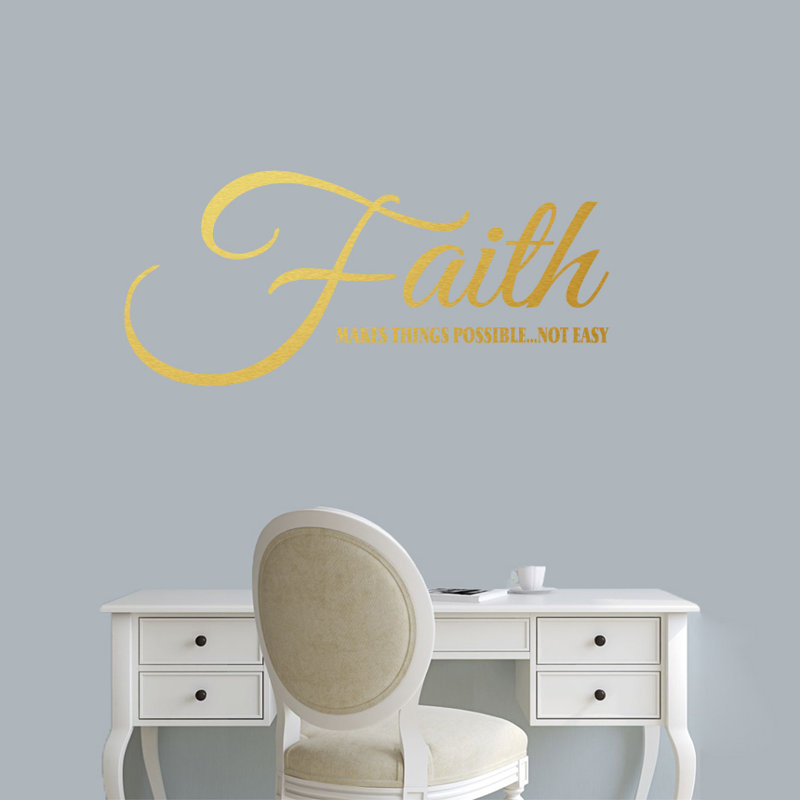 Adhésif décoratif «Faith Makes Things possible», Or