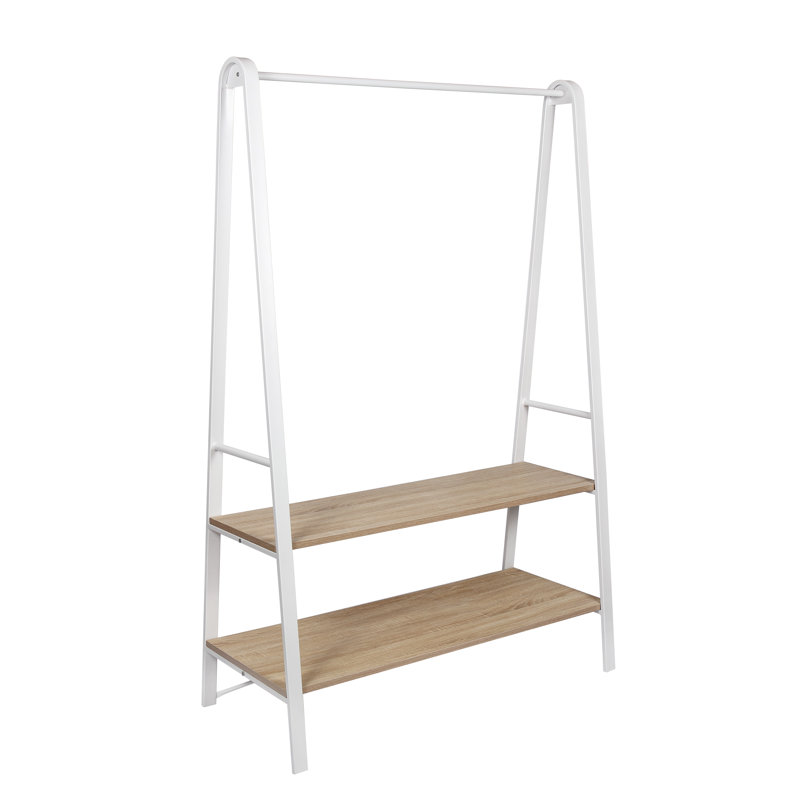 Gooding 110cm Clothing Rack, White/Light Oak