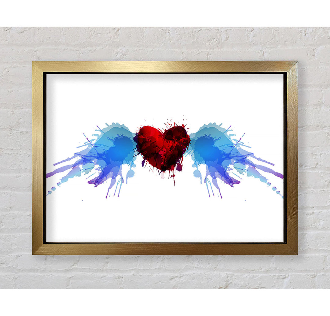 Love Heart Birds - Einzelne Bilderrahmen Kunstdrucke