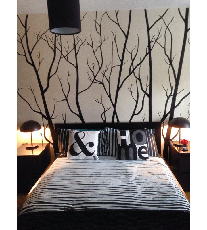 Plants & Flowers Non-Wall Damaging Wall Decal, 84", Black