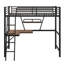 Lit mezzanine simple avec échelle de rangement pour bureau et garde-corps de sécurité pleine longueur