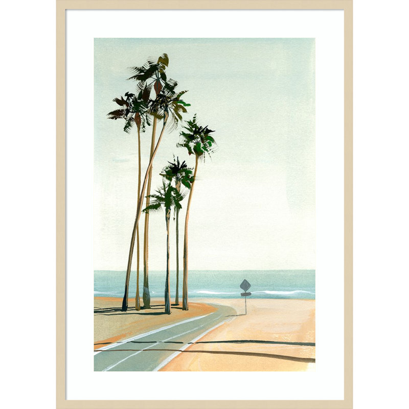 «Six Palms» par Brook Page, reproduction d'art murale en bois encadrée, H 41 po x l 30 po