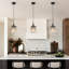 Ensemble de 2 luminaires suspendus carrés modernes en cristal noir, lampe de ferme réglable pour îlot de cuisine, salle à manger, chambre à coucher-1439674903-1439674889