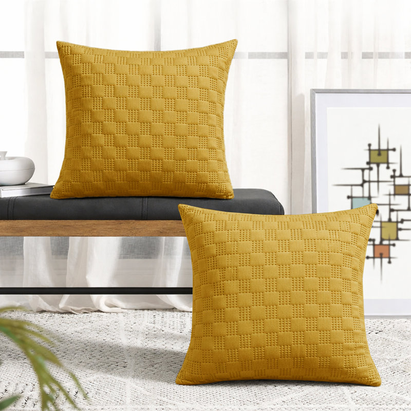 Albelo Square Cushion, Ochre