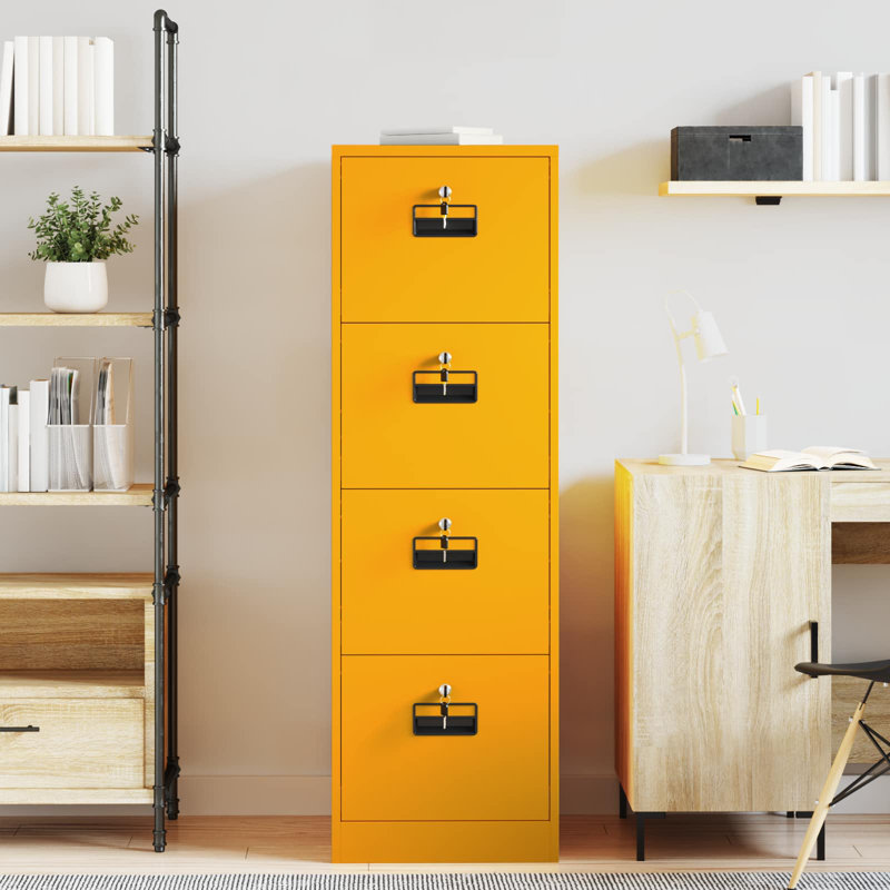 Storage Cabinet, Mustard Yellow