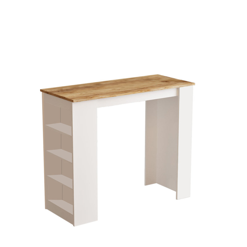Bar Table, Naturel, Blanc