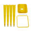 Tabourets de bar en métal jaunes, hauteur de comptoir 76 cm (30 pouces), sans dossier, ensemble de 4, non empilables, peu encombrants, faciles à assembler, pour îlot de cuisine, bar, salle à manger, imperméables et résistants aux charges lourdes, structure antirouille.
